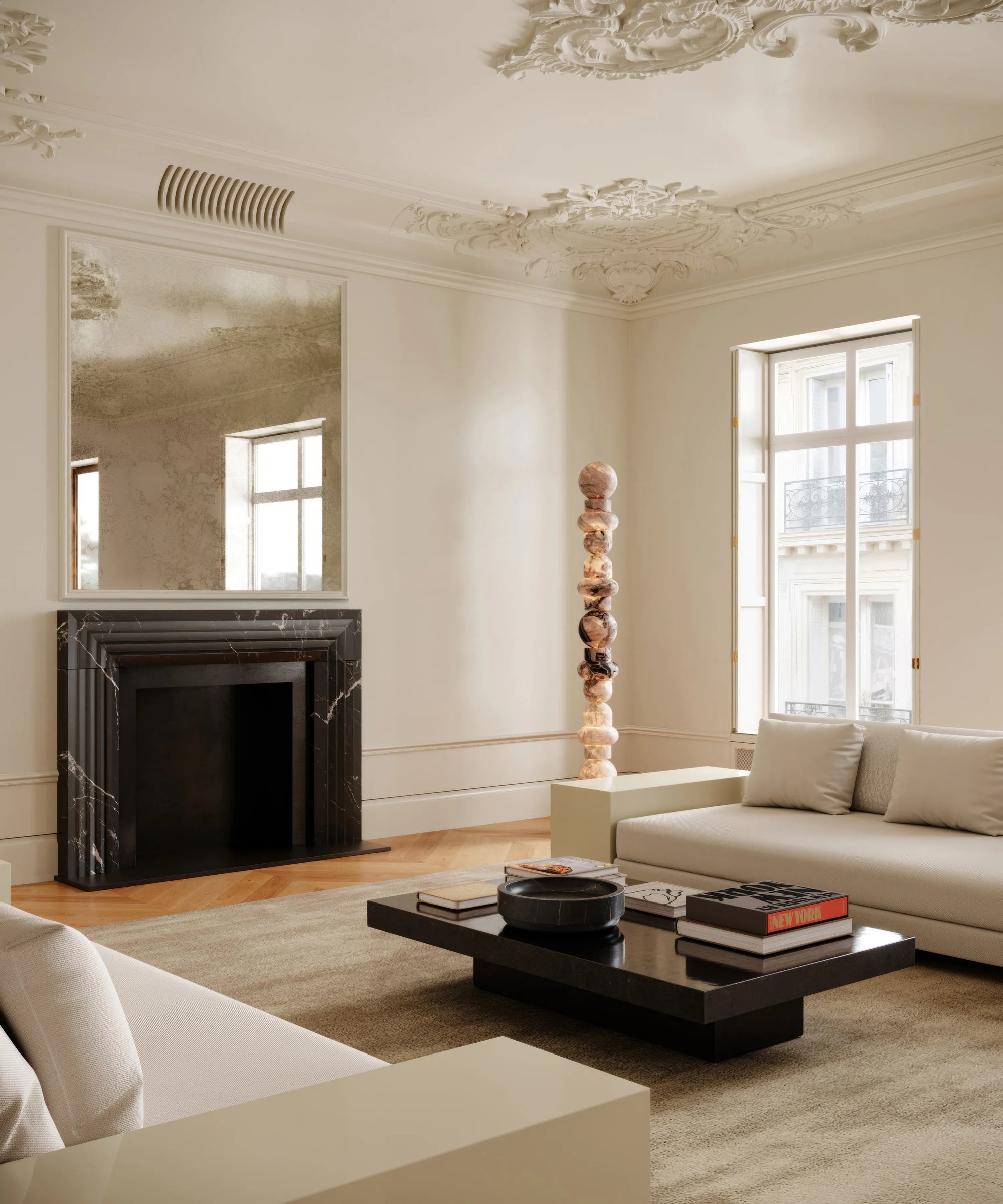 Victorian House Cascade Surround Fireplace Mantel Nero Marquina