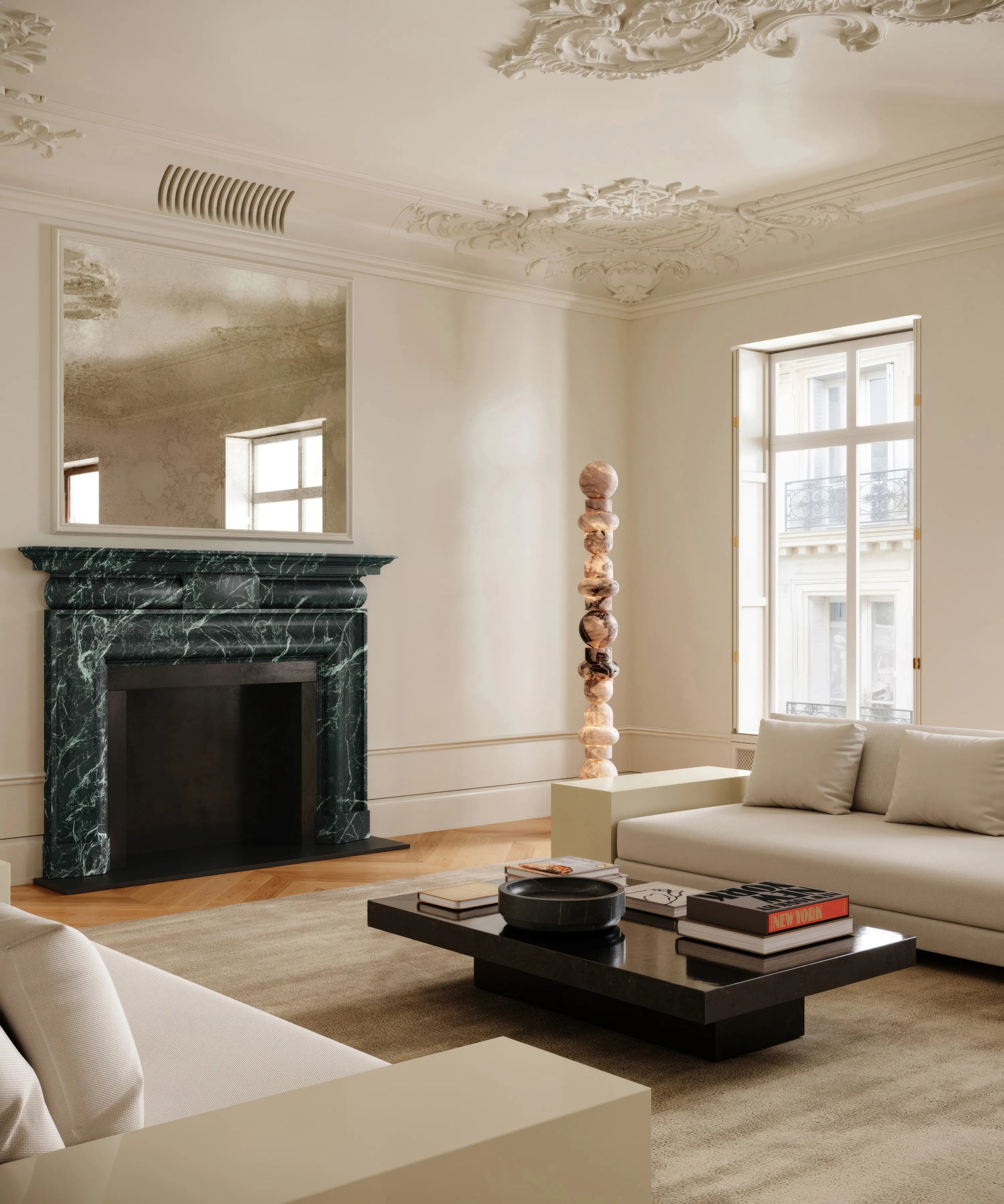 Victorian House Sunningdale Surround Fireplace Mantel Verde Alpi