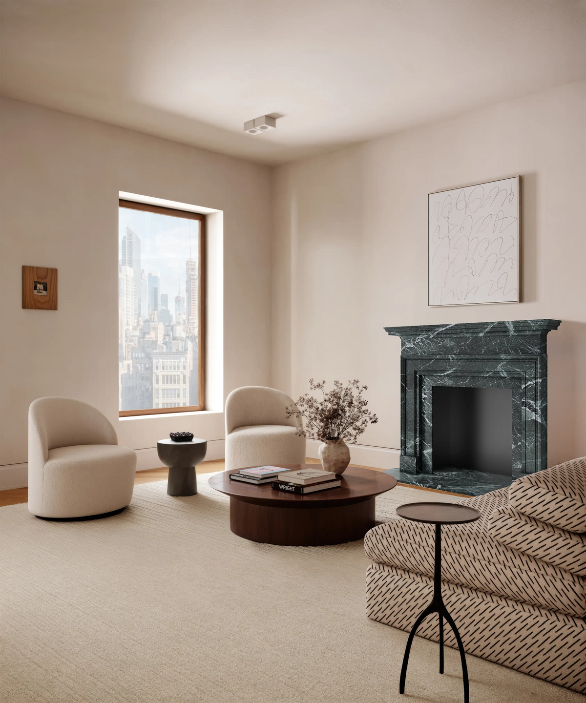 Modern Apartment Bramwell Surround Fireplace Mantel Verde Alpi