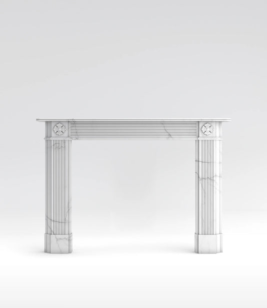 Regency Surround Fireplace Mantel White Carrara